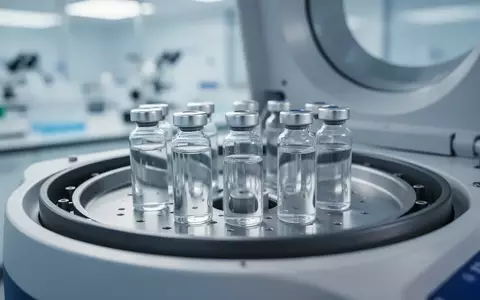 Laborzentrifuge mit Glasphiolen in einer klinischen Forschungseinrichtung. - Foto: über boerse-global.de