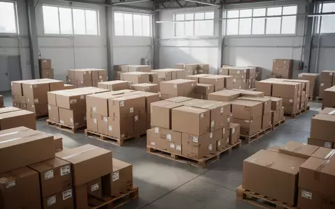 Leere braune Versandkartons auf Holzpaletten in einem modernen Logistiklager. - Foto: über boerse-global.de