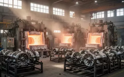 Innenansicht einer modernen Industriegießerei mit schweren Maschinen zur Herstellung von Turbinenkomponenten. - Foto: über boerse-global.de
