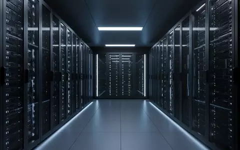 Ein moderner, minimalistischer Serverraum mit dunklen Server-Racks und dezenter blauer Beleuchtung. - Foto: über boerse-global.de
