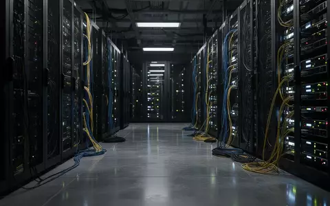 Server-Racks in einem dunklen Rechenzentrum, die die Speicherung und potenzielle Überwachung digitaler Daten symbolisieren. - Foto: über boerse-global.de