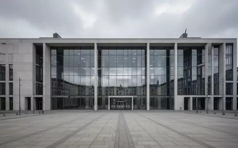 Das Bundeskanzleramt in Berlin bei bewölktem Himmel mit einer leeren Freifläche im Vordergrund. - Foto: über boerse-global.de
