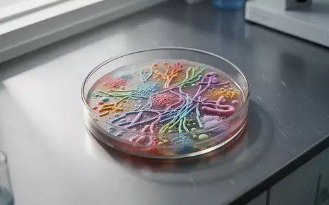 Eine Petrischale mit einer Bakterienkultur in einem sterilen Labor auf einem Metalltisch. - Foto: über boerse-global.de