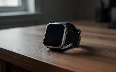 Eine moderne Smartwatch liegt auf einem dunklen Holztisch in weichem, natürlichem Licht. - Foto: über boerse-global.de
