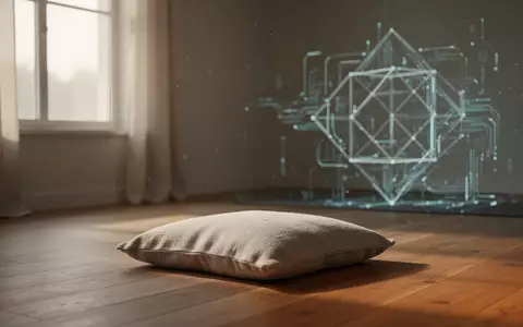 Ein minimalistischer Meditationsraum mit einem Sitzkissen auf einem Holzboden, beleuchtet durch sanftes, natürliches Licht. - Foto: über boerse-global.de