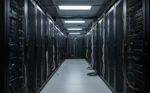 Reihen von schwarzen Hochleistungsserver-Schränken in einem modernen Rechenzentrum. - Foto: über boerse-global.de