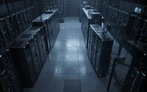 Dunkler Serverraum mit inaktiven Server-Racks als Symbol für eine Sicherheitslücke in der Krypto-Infrastruktur. - Foto: über boerse-global.de