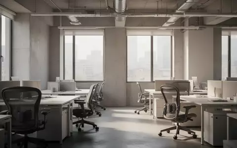Leerer, moderner Büroraum mit Schreibtischen bei Tageslicht. - Foto: über boerse-global.de