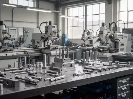Ein aufgeräumter Metallverarbeitungsbetrieb mit professionellen Werkzeugen und Maschinen in natürlichem Licht. - Foto: über boerse-global.de