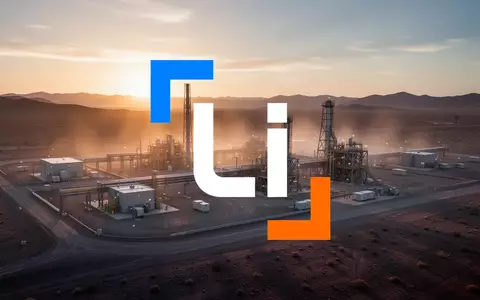 Moderne Lithium-Förderanlage in einer weitläufigen Wüstenlandschaft bei Sonnenuntergang. - Foto: über boerse-global.de