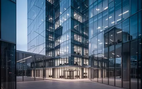 Modernes Glas- und Stahlgebäude bei Dämmerung als Symbol für die Modernisierung des internationalen Zahlungsverkehrs. - Foto: über boerse-global.de