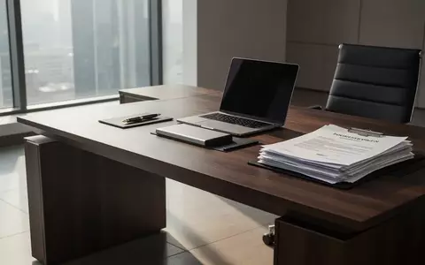 Ein minimalistischer Büroschreibtisch mit geordneten Dokumenten und einem Laptop in einer hellen, professionellen Umgebung. - Foto: über boerse-global.de