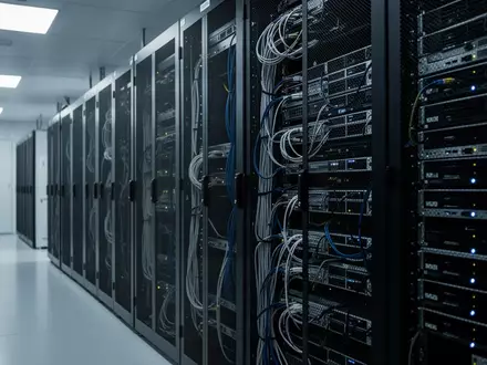 Reihen von Server-Racks in einem modernen Rechenzentrum als Symbol für algorithmische Handelssysteme. - Foto: über boerse-global.de