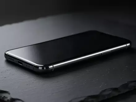 Modernes Smartphone liegt auf einer dunklen Oberfläche bei gedimmtem Licht. - Foto: über boerse-global.de