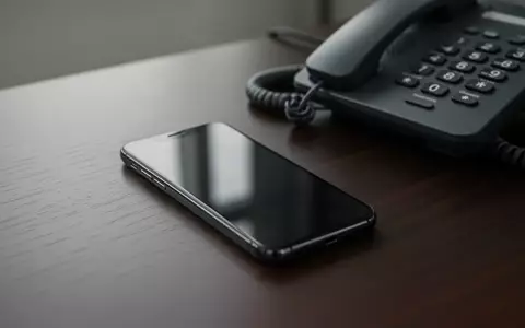 Ein Smartphone und ein Telefonhörer liegen auf einem dunklen Schreibtisch als Symbol für betrügerische Anrufe. - Foto: über boerse-global.de