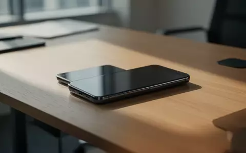 Ein modernes Smartphone liegt auf einem minimalistischen Schreibtisch in einem Büro mit weichem Licht. - Foto: über boerse-global.de