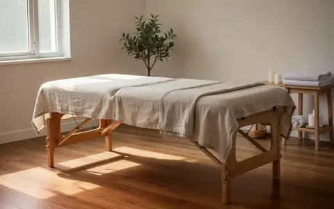 Ein minimalistisch eingerichteter Behandlungsraum für Shiatsu-Therapie mit einer Massageliege in einer ruhigen, hellen Umgebung. - Foto: über boerse-global.de