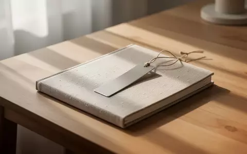 Ein minimalistischer Holzschreibtisch mit einem Lesezeichen auf einem Notizbuch in hellem, natürlichem Tageslicht. - Foto: über boerse-global.de