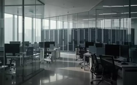 Ein modernes, minimalistisches Regierungsbüro mit leeren Arbeitsplätzen und ausgeschalteten Monitoren. - Foto: über boerse-global.de