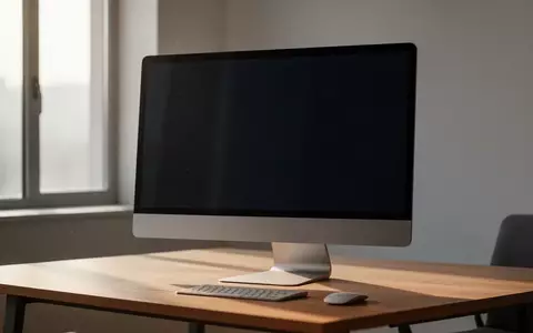 Ein moderner, aufgeräumter Schreibtisch mit einem ausgeschalteten Computerbildschirm in einer hellen Büroumgebung. - Foto: über boerse-global.de