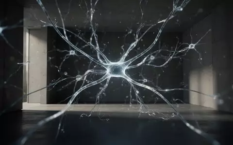 Abstraktes neuronales Netzwerk aus Lichtfäden in einem minimalistischen Raum zur Symbolisierung kognitiver Prozesse. - Foto: über boerse-global.de