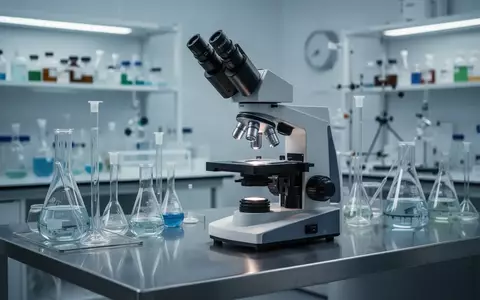 Ein modernes, steriles Labor mit einem Forschungsmikroskop und Glasgeräten auf einem Edelstahltisch. - Foto: über boerse-global.de