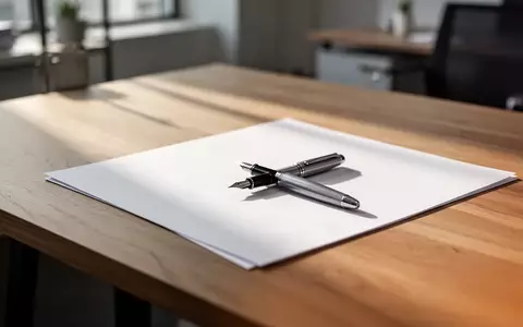 Ein minimalistischer Schreibtisch mit einem Füllfederhalter auf einem leeren, hochwertigen Dokumentenblatt. - Foto: über boerse-global.de