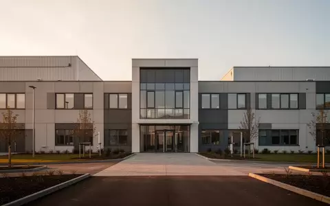 Ein modernes Verwaltungsgebäude in der Abendsonne, das die betriebliche Kapazitätsplanung und Personalstrukturen symbolisiert. - Foto: über boerse-global.de