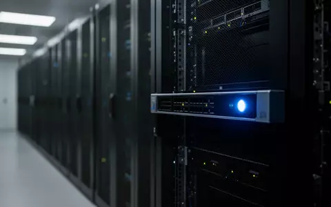 Ein moderner Serverraum mit leuchtenden Status-LEDs an einem Serverschrank. - Foto: über boerse-global.de