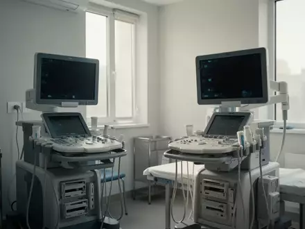 Ein steriler, leerer Behandlungsraum in einer Klinik mit medizinischen Geräten im weichen Tageslicht. - Foto: über boerse-global.de