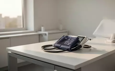 Ein medizinisches Blutdruckmessgerät auf einem sauberen Schreibtisch in einem modernen Untersuchungsraum. - Foto: über boerse-global.de