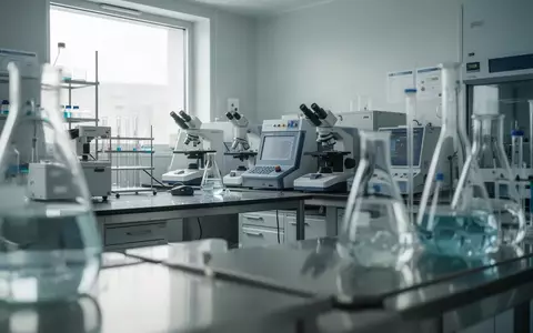 Modernes, steriles Labor für medizinische Forschung mit wissenschaftlichen Geräten und Glasbehältern. - Foto: über boerse-global.de