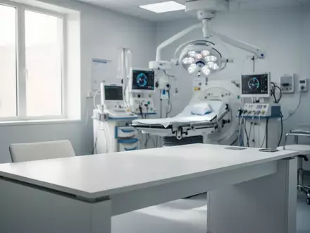 Ein minimalistischer, heller Behandlungsraum mit medizinischer Ausstattung in einer modernen Klinik. - Foto: über boerse-global.de