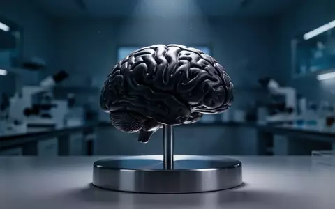 Ein anatomisches Modell eines menschlichen Gehirns auf einem Labortisch, beleuchtet in einer klinischen Forschungsumgebung. - Foto: über boerse-global.de