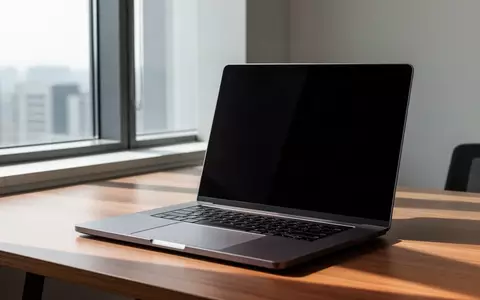 Ein minimalistischer Arbeitsplatz mit einem Laptop mit dunklem Bildschirm auf einem Holztisch bei natürlichem Tageslicht. - Foto: über boerse-global.de