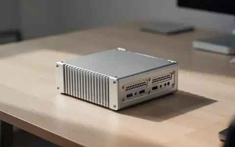 Ein minimalistisches, modulares Aluminium-Gehäuse eines Mini-PCs auf einem hellen Holztisch. - Foto: über boerse-global.de