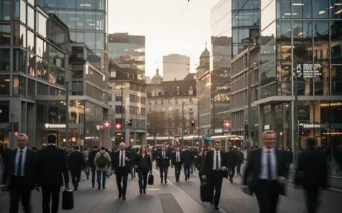 Blick auf ein modernes Finanzviertel in Zürich bei spätem Nachmittagslicht. - Foto: über boerse-global.de