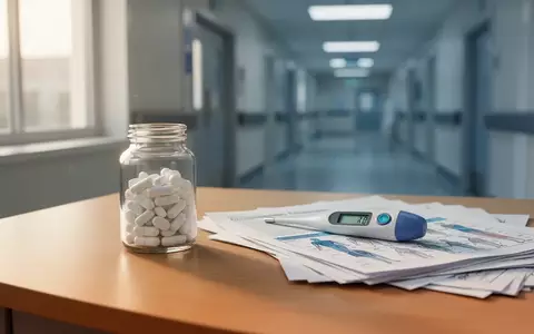 Medizinische Umgebung mit Tablettenfläschchen und medizinischen Unterlagen auf einem Schreibtisch. - Foto: über boerse-global.de