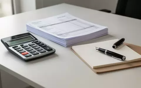 Ein minimalistischer Schreibtisch mit Taschenrechner und Unterlagen als Symbol für Minijob-Abgaben und Lohnabrechnungen. - Foto: über boerse-global.de