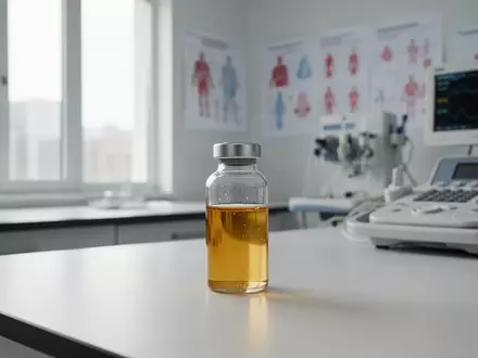 Laborumgebung mit hochwertigen Diagnosegeräten und einem gläsernen Fläschchen mit einer goldenen Flüssigkeit. - Foto: über boerse-global.de