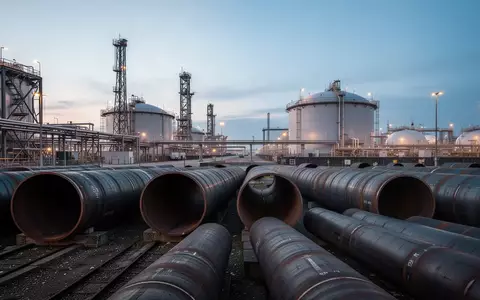Moderne Industrieanlagen und Rohrleitungen im Bremer Hafen bei Dämmerung zur Vorbereitung auf den CO2-Export. - Foto: über boerse-global.de