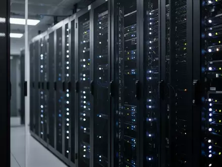 Moderne Serverräume mit leuchtenden Netzwerkschränken in einer professionellen IT-Infrastrukturumgebung. - Foto: über boerse-global.de