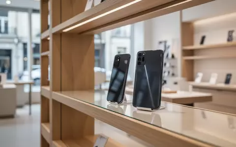 Zwei hochwertig wirkende Smartphones auf einem aufgeräumten Verkaufsregal in einer modernen Ladenumgebung. - Foto: über boerse-global.de