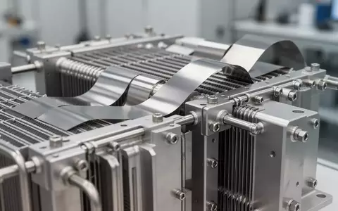 Nahaufnahme von technologisch fortschrittlichen Nickel-Titan-Folien in einem industriellen Wärmetauscher-System. - Foto: über boerse-global.de