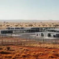 Ein weitläufiges Transitgelände mit modularen Gebäuden in einer sonnigen ostafrikanischen Savannenlandschaft. - Foto: über boerse-global.de