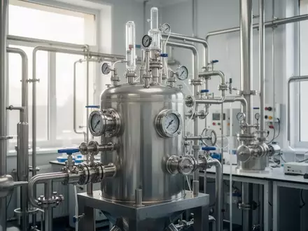 Industrieller Bioreaktor in einem hellen Labor zur Kunststoffverwertung. - Foto: über boerse-global.de