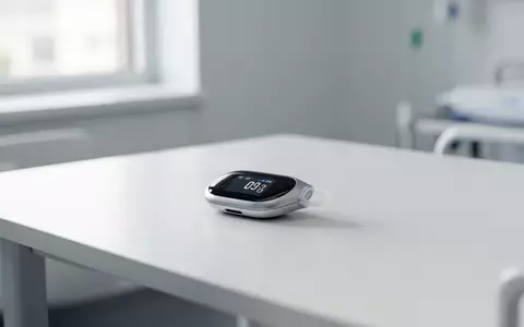 Moderner Glukose-Monitor-Sensor auf einem weißen Tisch in einer klinischen Umgebung. - Foto: über boerse-global.de