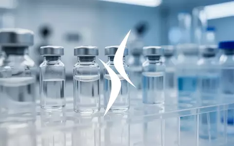 Abstrakte Darstellung eines sterilen pharmazeutischen Labors in kühlen Blau- und Weißtönen. - Foto: über boerse-global.de