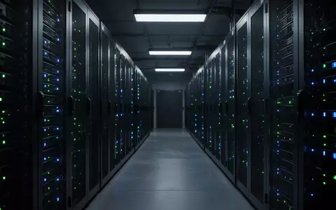 Dunkler Serverraum mit leuchtenden Status-LEDs an den Server-Racks als Symbol für IT-Sicherheit und Cyber-Bedrohungen. - Foto: über boerse-global.de
