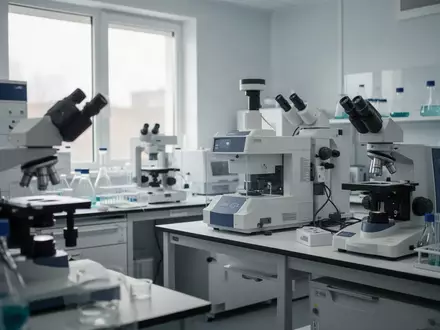 Ein modernes, steriles medizinisches Forschungslabor mit hochwertiger Analyseausrüstung in einer klinischen Umgebung. - Foto: über boerse-global.de